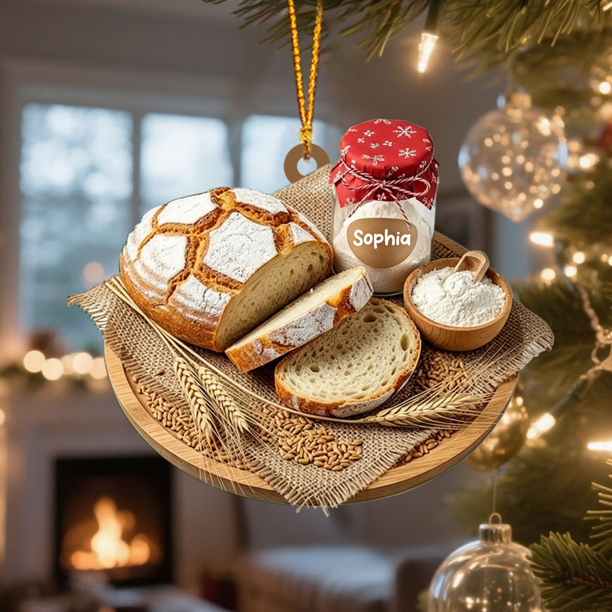 Personalized Name Sourdough Bread Christmas Ornament,Baker Gift