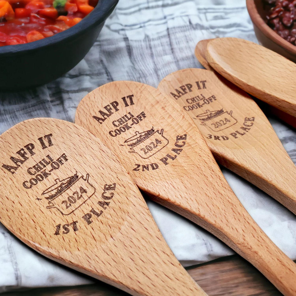 Chili Cookoff Personalized Mixing Spoon, Wooden Spoon