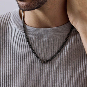 Peronslized Custom Name Bead Chain Men Necklace