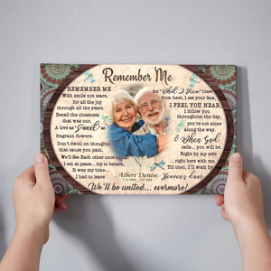 Personalized Canvas Prints, Custom Photo, Loss Of Mom, Loss Of Dad, Mandala Pattern Remember Me Canvas