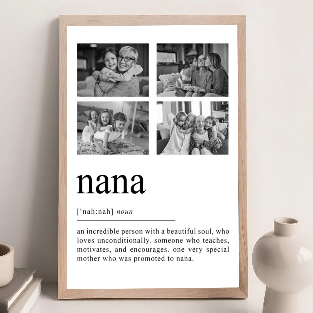Mum Grandma Definition Personalized Picture Collage Canvas Poster