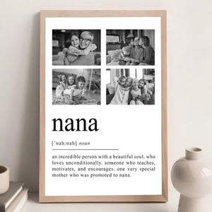Mum Grandma Definition Personalized Picture Collage Canvas Poster