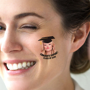 Congratulations Class Of 2026, Custom Temporary Tattoo With Personalized Photo, Text Name And Hashtag, Fake Tattoo, Graduation Gift