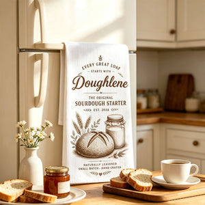 Custom Personalized Sourdough Starter Kitchen Towel – Funny Baking Gift For Bread Lovers