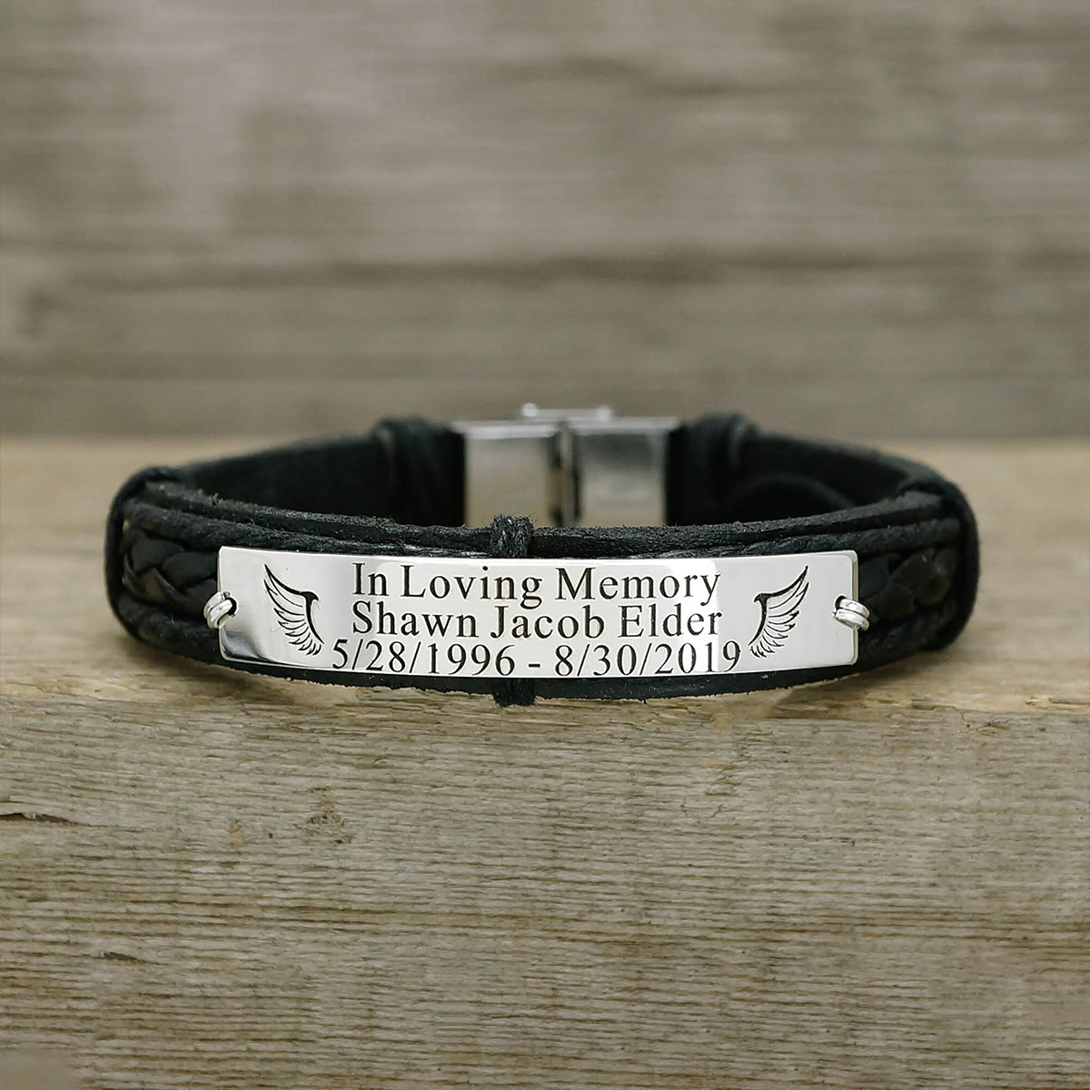 Memorial Wings Bracelet Forever in my Heart, Personalized In Memory of Bracelet, Loss of Loved One