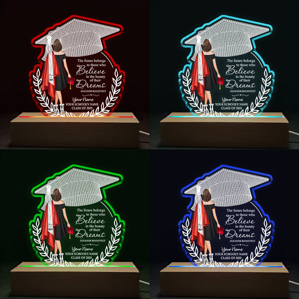 Personalized LED Light For Her Personalized Acrylic Plaque High School College Graduation Gift