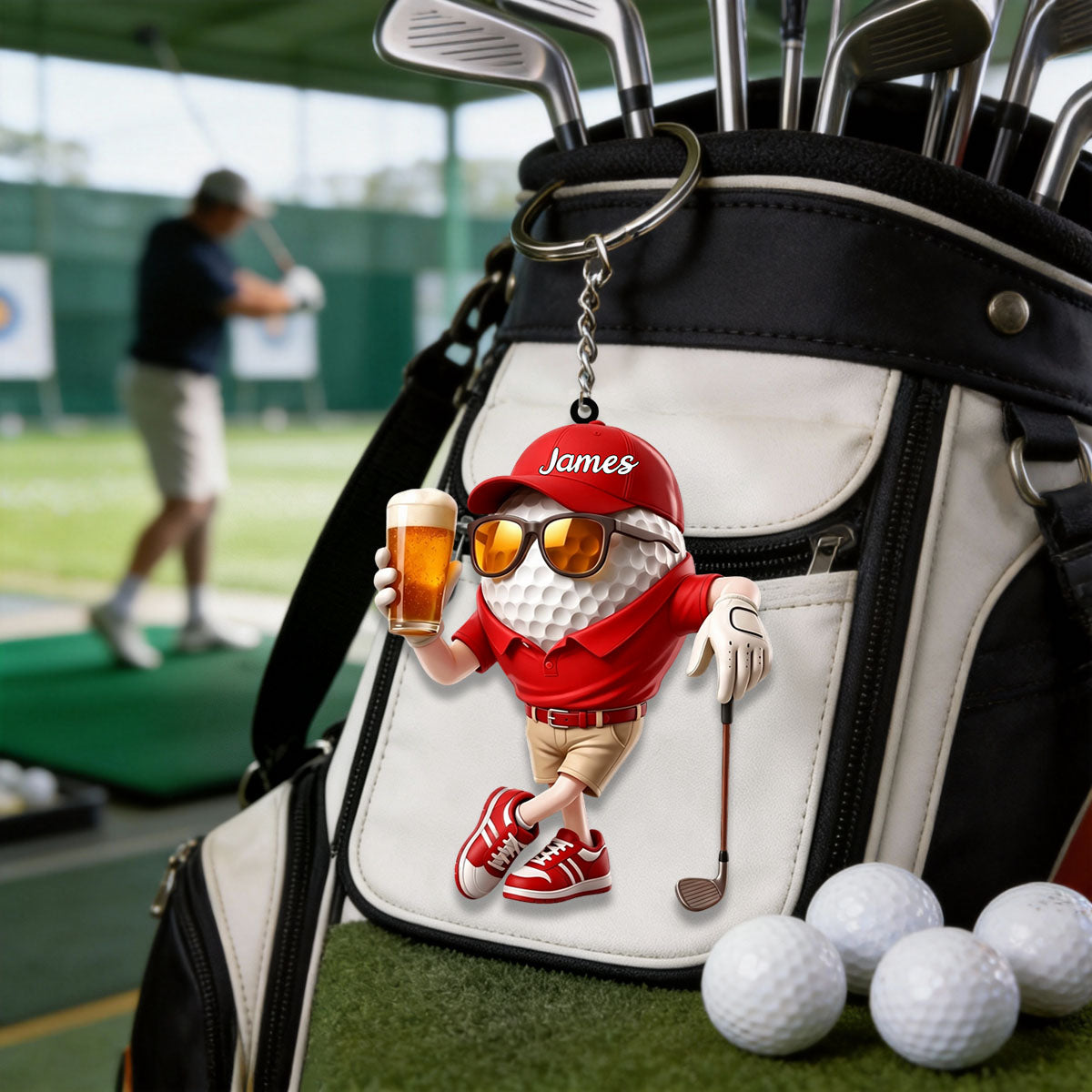 Beer Golf Personalized Keychain For Golf Lovers