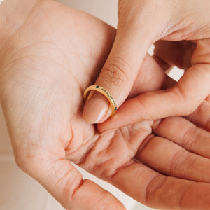 Personalized Floral Ring with Birthstones Flower Design Ring for Women