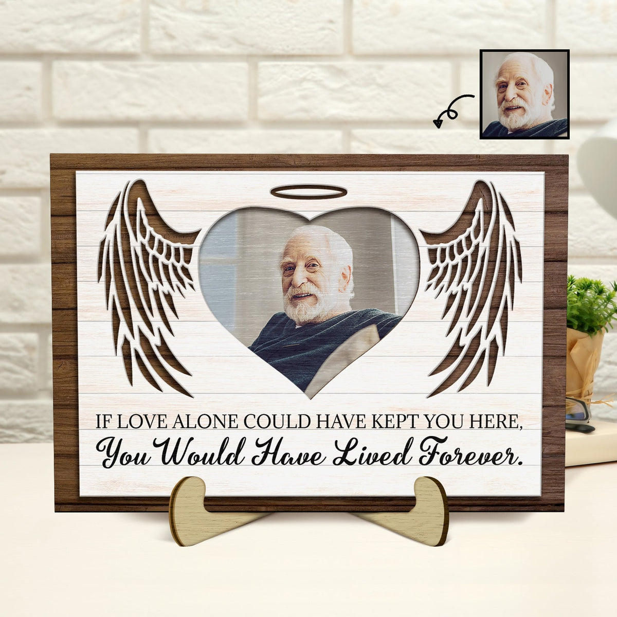 Personalized Photo 2-Layered Wooden Plaque Memorial Gift For Family, Pet Lovers