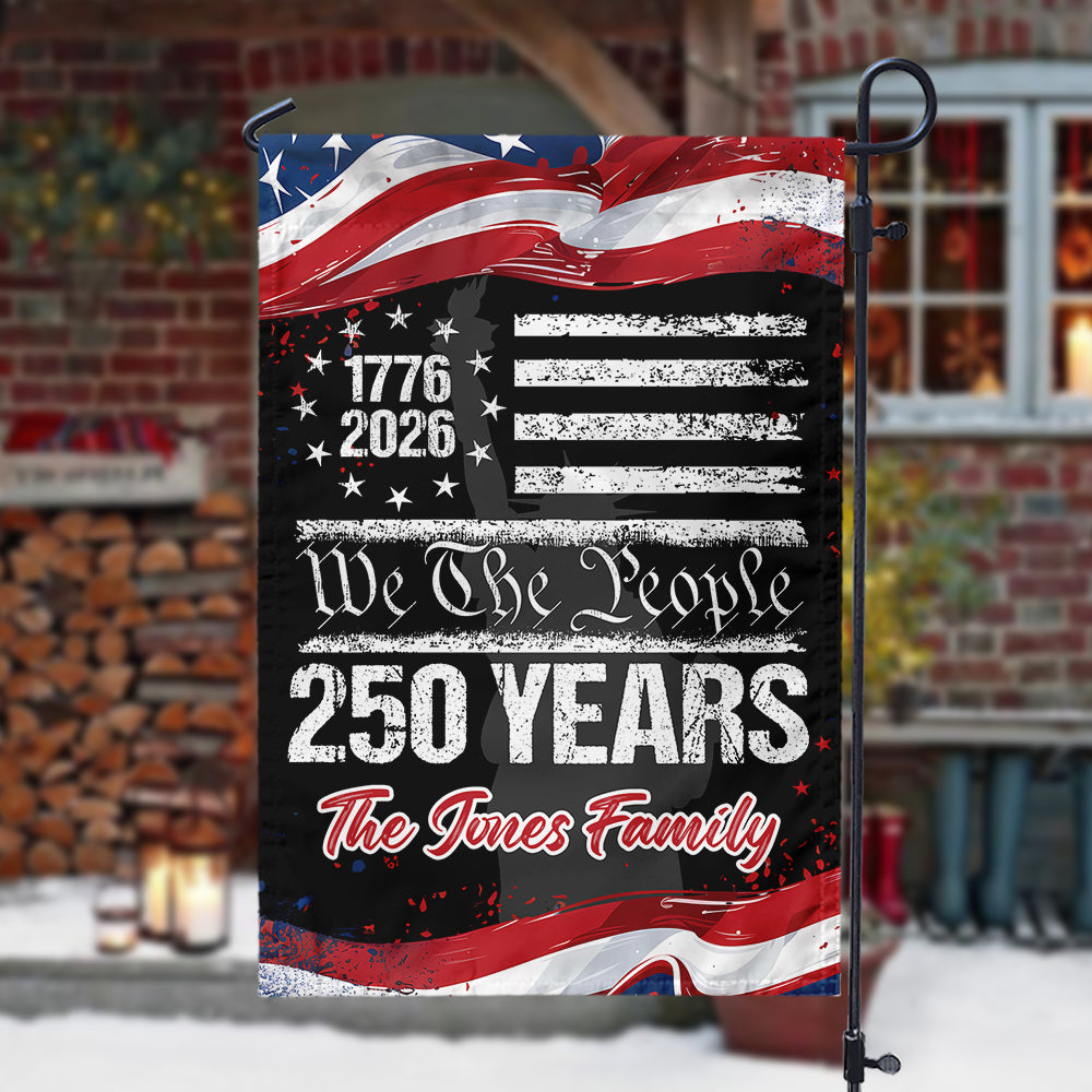 250 Years America 250th Birthday 1776-2026 Personalized Garden Flag Gift for Family