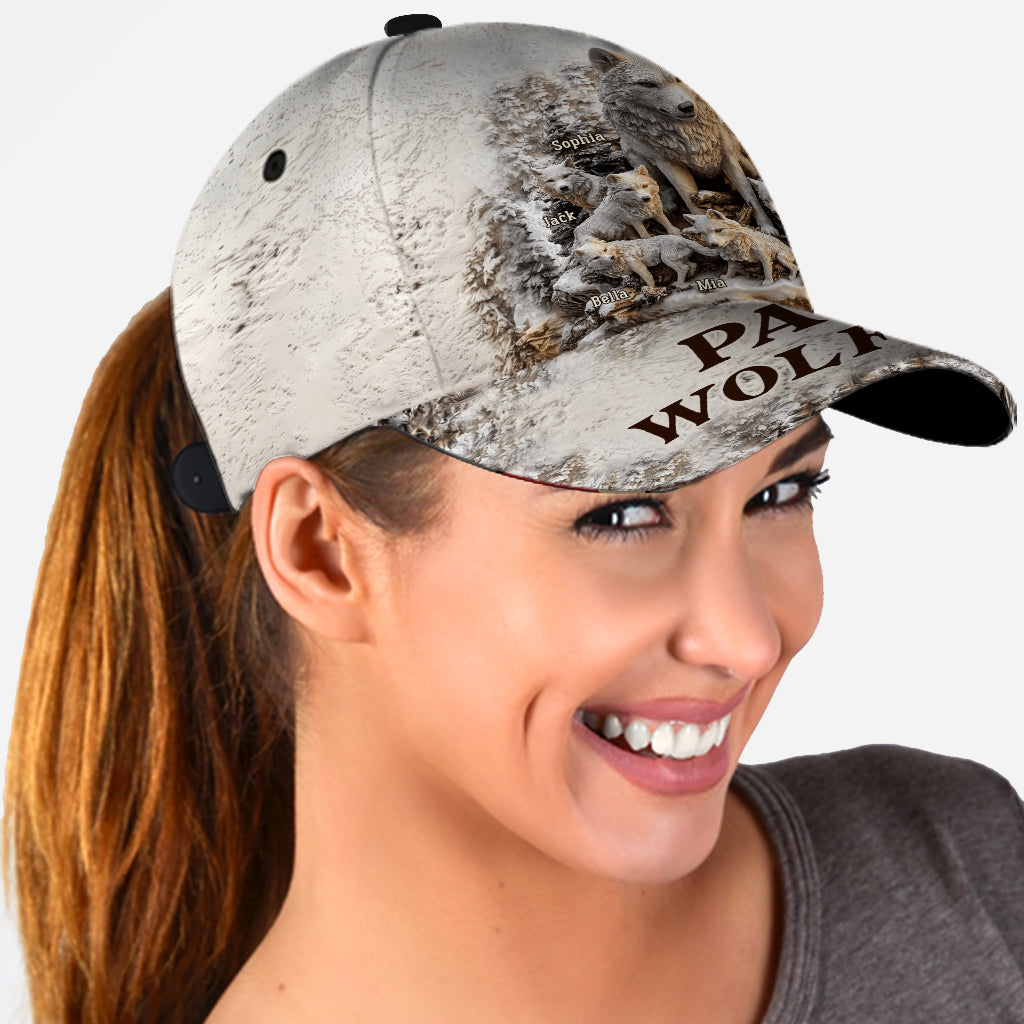 Papa Wolf Pack - Personalized Father Classic Cap