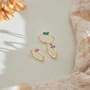 Personalized Family Stackable Birthstone Jewelry Ring