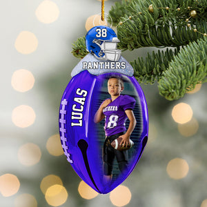 Football Bell Christmas Ornaments - Personalized Custom Photo Football Acrylic Ornaments