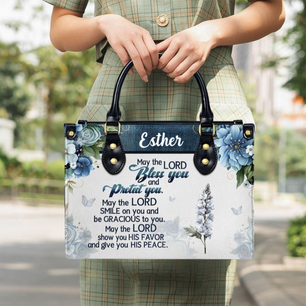 May The Lord Bless You And Protect You-Personalized Leather Handbag