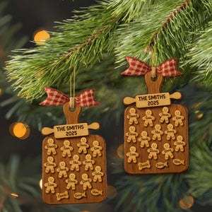 Celebrate Your Family With Cookie Figures Ornament, Personalized Custom Wood Ornament
