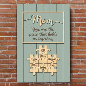 Personalized Mom & Grandma Puzzle Family Canvas Poster