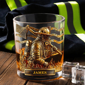 Proud Firefighter - Personalized Firefighter Whiskey Glass
