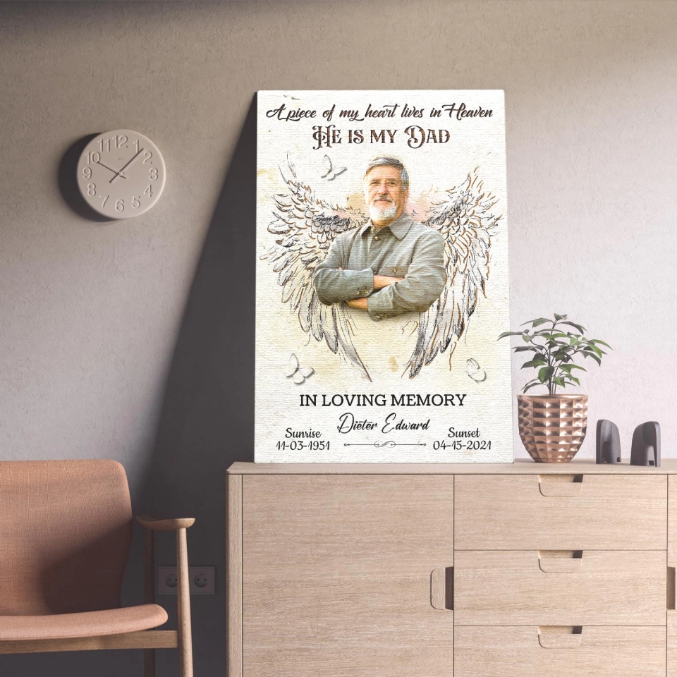 A Piece Of My Heart Personalized LoverIn Loving Memory Memorial Photo Canvas Poster