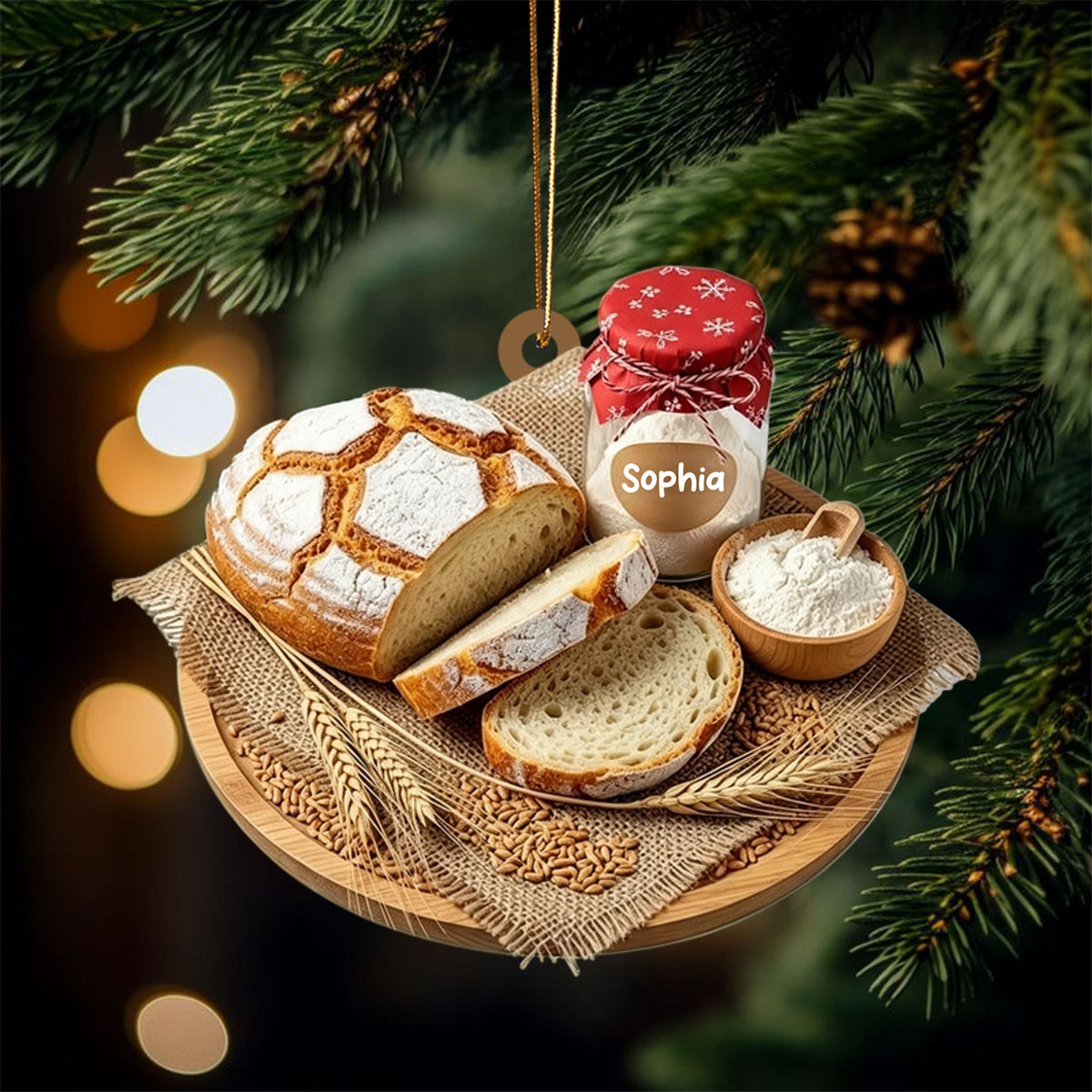 Personalized Name Sourdough Bread Christmas Ornament,Baker Gift