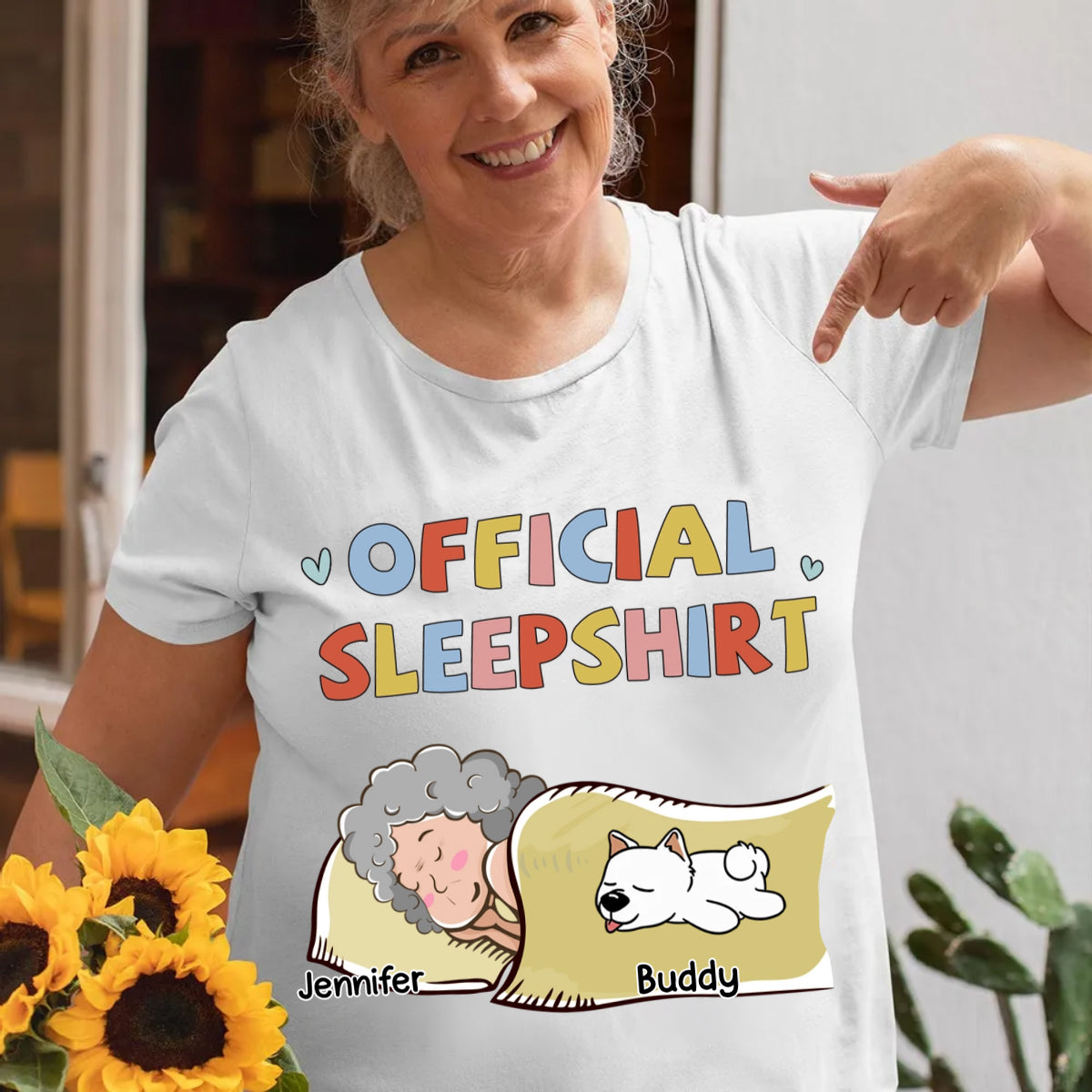 Sleeping Dog Sleepshirt - Personalized Custom Unisex T-shirt
