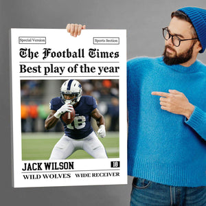 Custom Photo American Football Photo Poster Rookie Today, Champion Tomorrow - Personalized Gift For Football Player