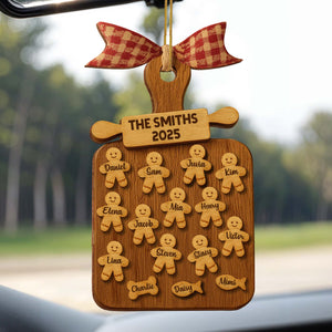 Celebrate Your Family With Cookie Figures Ornament, Personalized Custom Wood Ornament