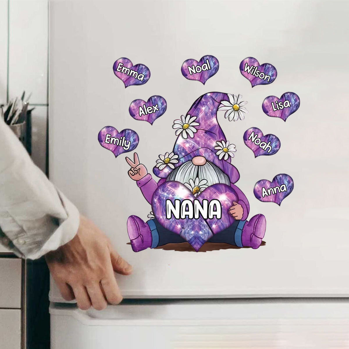 Sparkling Grandma With Sweet Heart Kids - Personalized Decal, Gift For Grandma