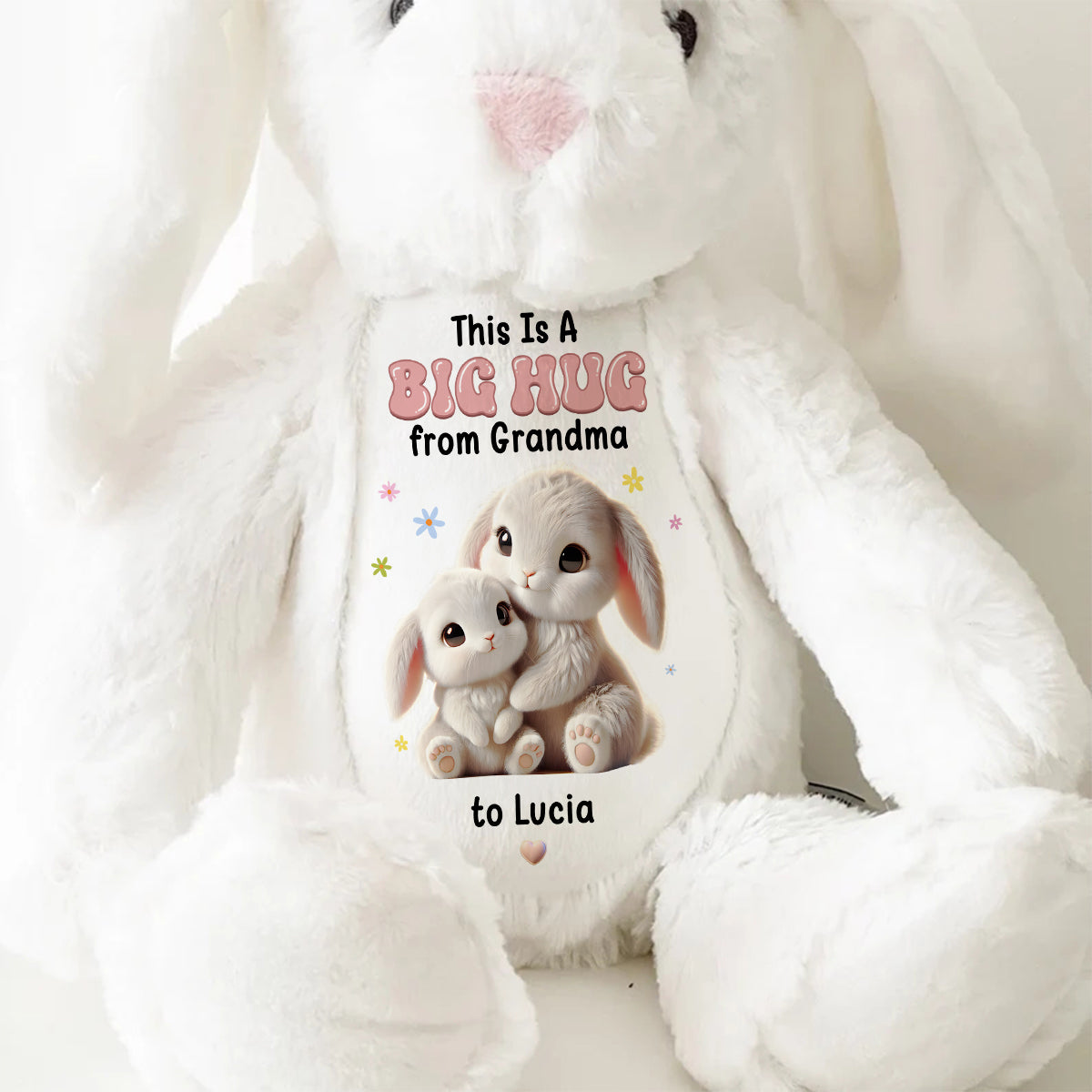 A Sweet Hug From Nana - Personalized Custom Easter Bunny Plush Gift For Family Members
