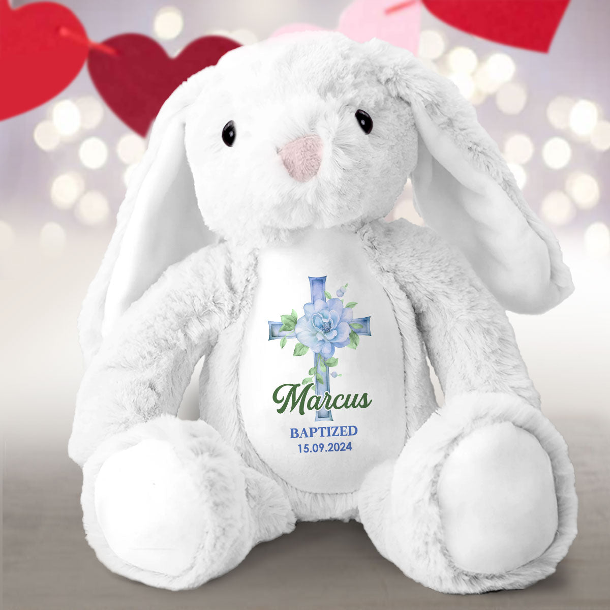 Kid Christening Day - Personalized Easter Bunny Plush Gift For Family