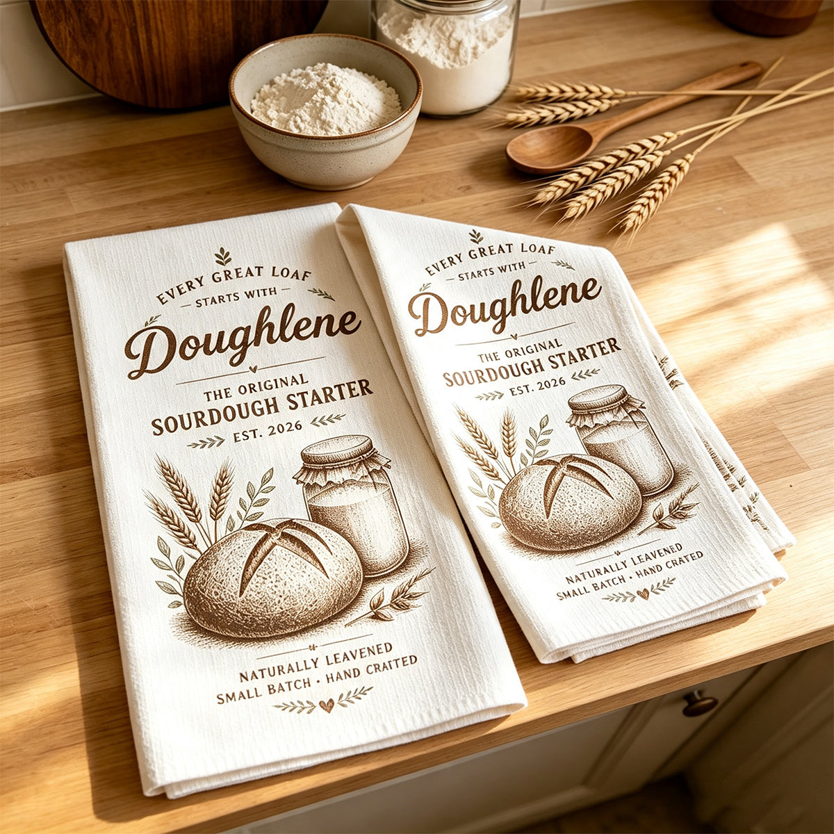 Custom Personalized Sourdough Starter Kitchen Towel – Funny Baking Gift For Bread Lovers