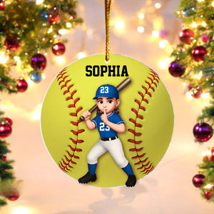 Personalized Baseball Softball Player Ornament Gift For Sport Lover