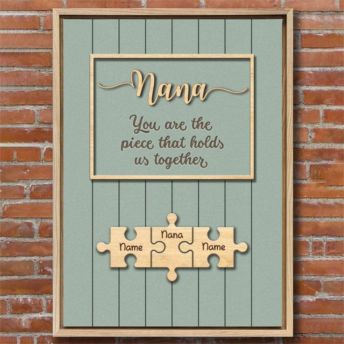 Personalized Mom & Grandma Puzzle Family Canvas Poster
