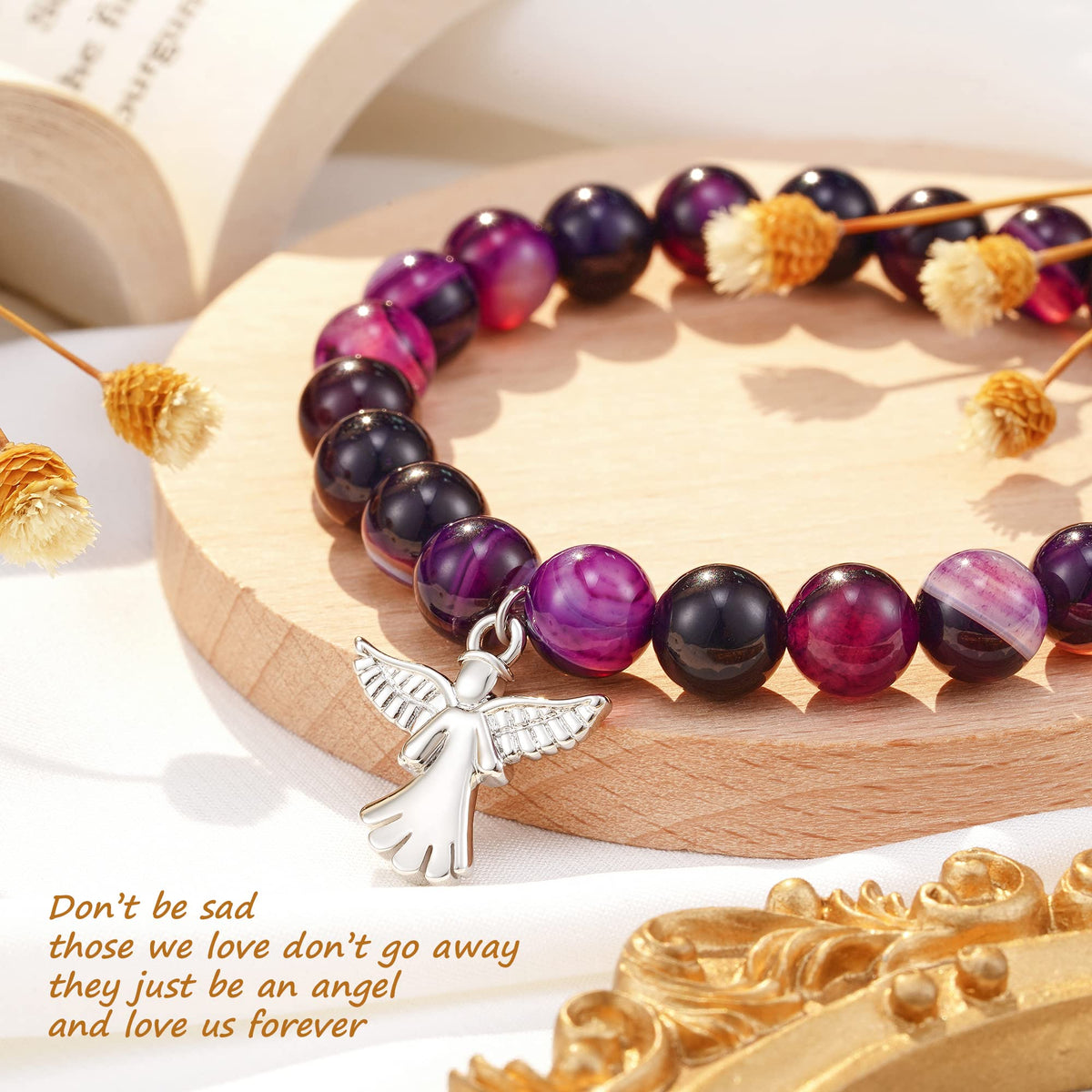 Hand Woven Bracelet With Gift Card, Healing Crystal Bracelet Mother's Day Gift