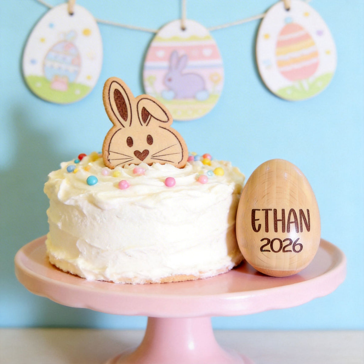 Personalized Wooden Egg Shaker | Engraved Baby Egg| Easter Basket Filler | My 1st Easter
