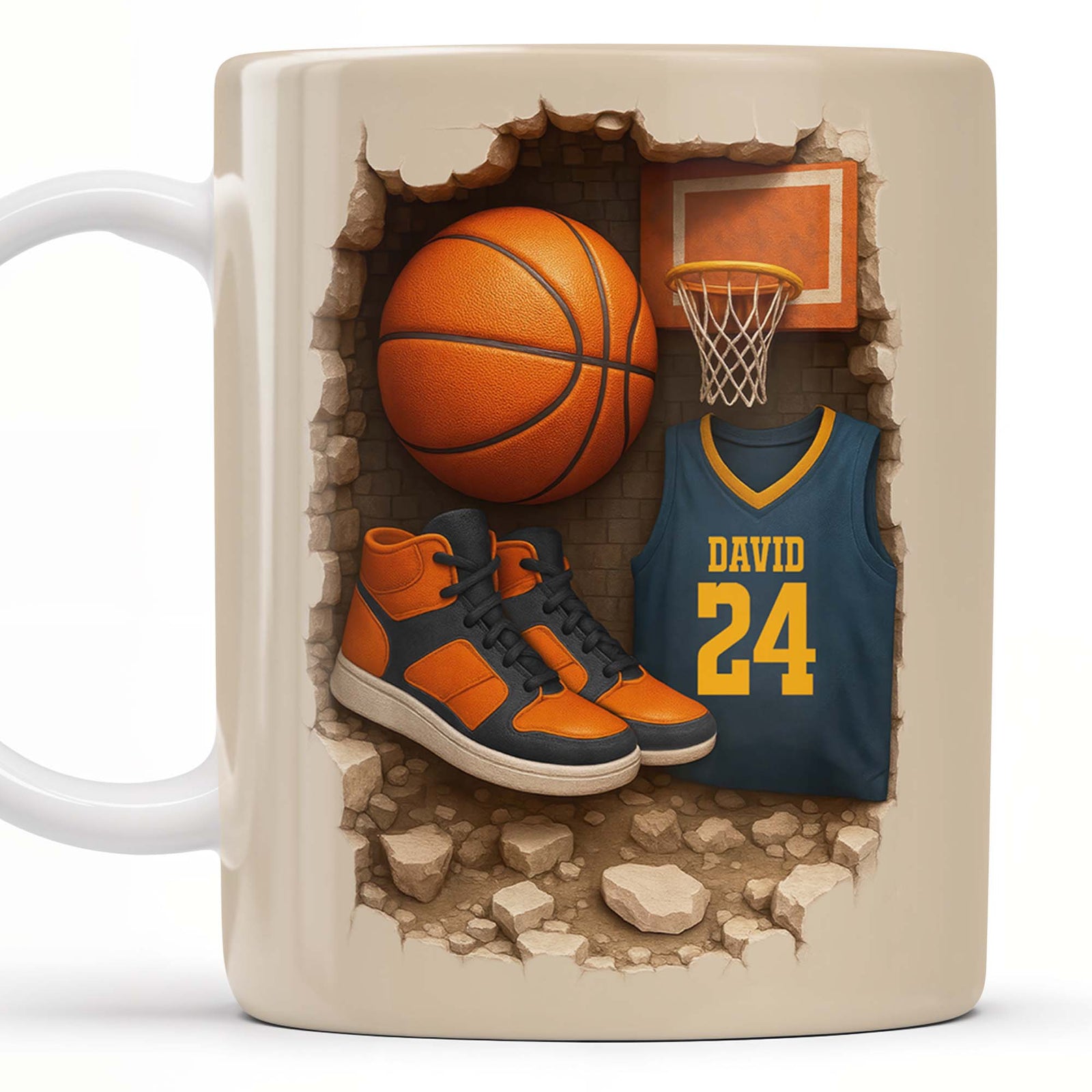 Sneakers And Jersey, Personalized Custom Coffee Mug, Gift For Basketball Players