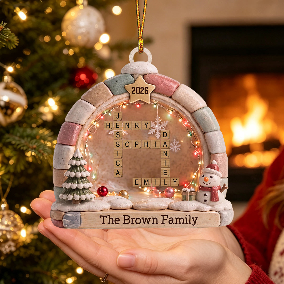 "Our Family" – Personalized Acrylic Hanging Ornament | Gift For Family Lovers
