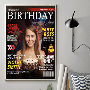 Custom Birthday Magazine Cover, Custom Gift for Best Friend, Bestie Gifts, Gift for Her, Best Friend Custom Birthday Magazine