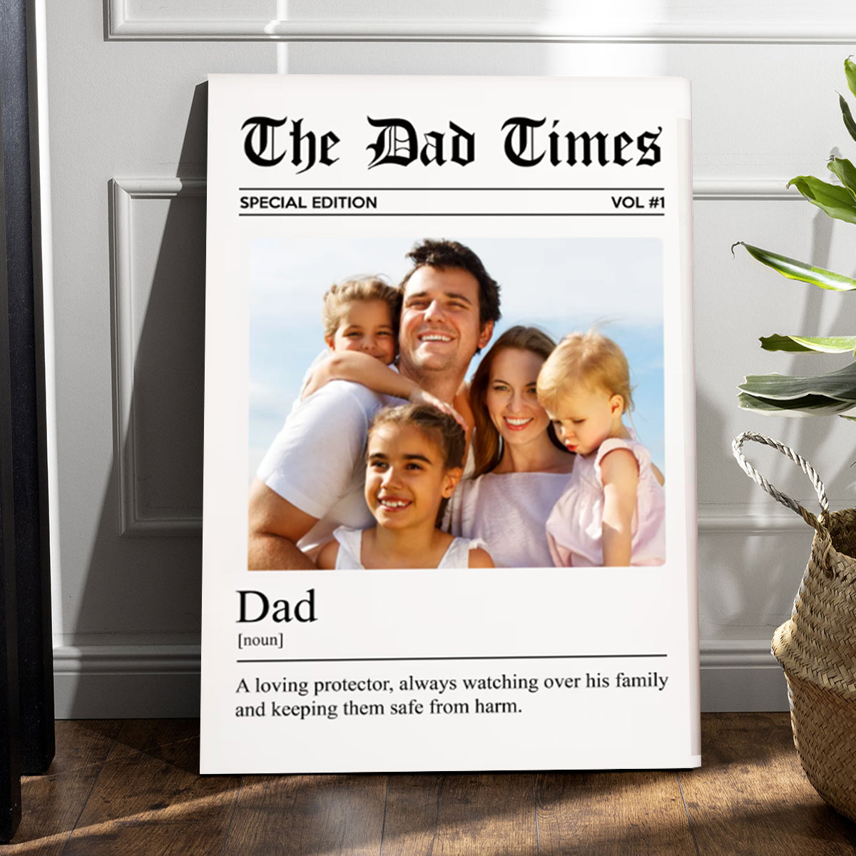 The Father's Day Times Dad Grandpa Definition - Personalized Photo Canvas/Poster
