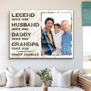 Legend Husband Daddy Grandpa Customized Canvas Poster – Unique Father’s Day Gift