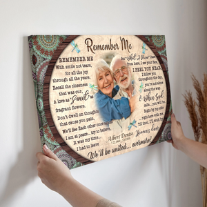 Personalized Canvas Prints, Custom Photo, Loss Of Mom, Loss Of Dad, Mandala Pattern Remember Me Canvas