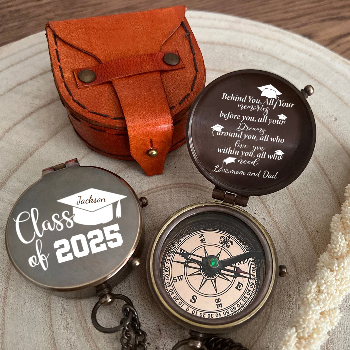 Behind You All Your Memories, Before You All Your Dreams Personalized Compass, Graduation Gift