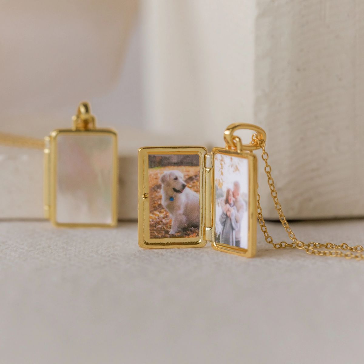 Personalized Photo Pearl Locket Necklace