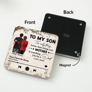 To My Son From Mom Dad Personalized Music Fridge Magnet, Heartfelt Father's Day Gift For Son