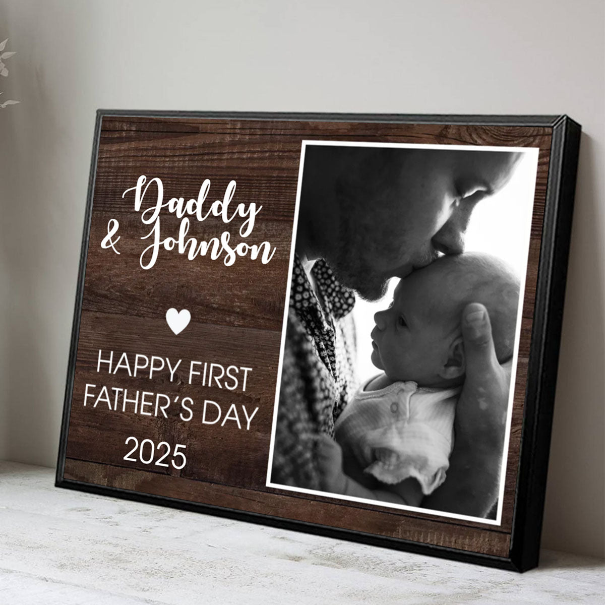 Personalized First Father’s Day Canvas Poster, Custom Photo Gift, New Dad Gifts