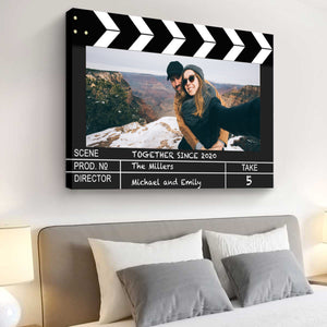 Film Clapper Board Style Couple Personalized Custom Photo Poster