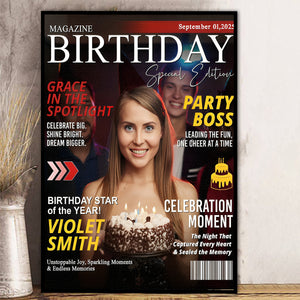 Custom Birthday Magazine Cover, Custom Gift for Best Friend, Bestie Gifts, Gift for Her, Best Friend Custom Birthday Magazine
