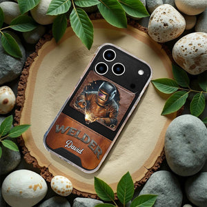 Strong Welder Personalized Clear Phone Case, Gift For Welders