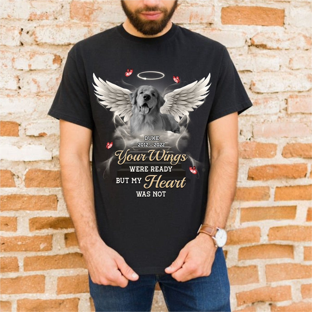 Custom Photo Always In My Heart - Memorial Personalized Unisex T-shirt