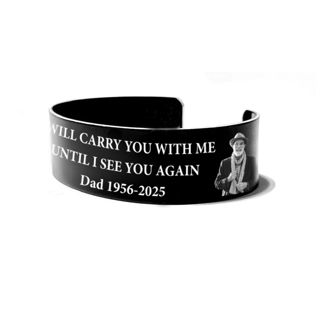 Personalized Memorial Bracelet with Custom Photo & Engraving – "In Loving Memory" Gift