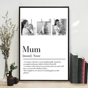 Mum Grandma Definition Personalized Picture Collage Canvas Poster